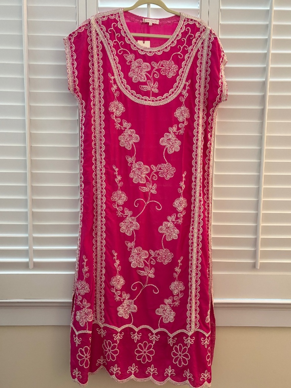 Solitaire® Artisan Soutache Embroidered Caftan Maxi Dress NWT Size L